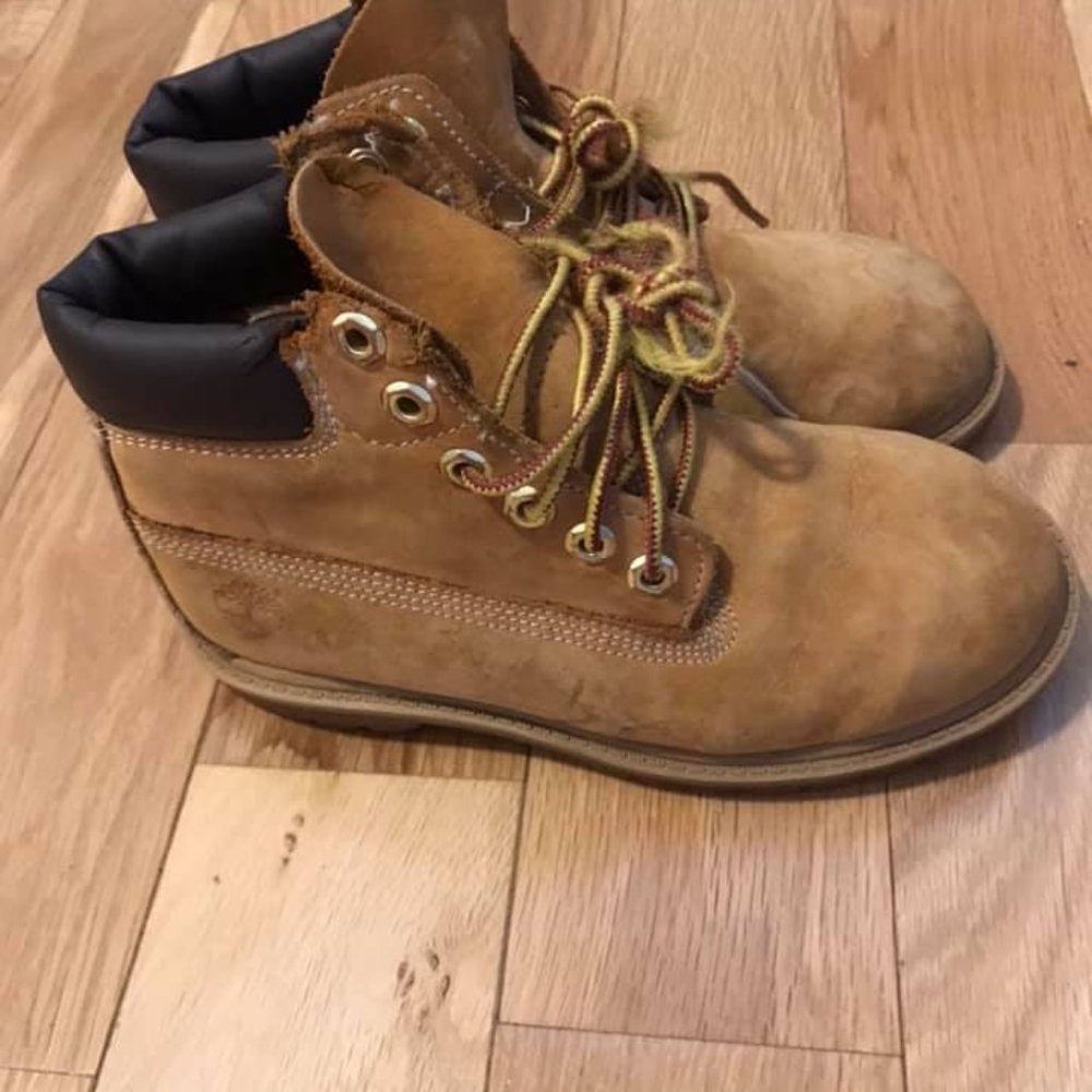 Timberland Kids Wheat Brown Leather Work Boots